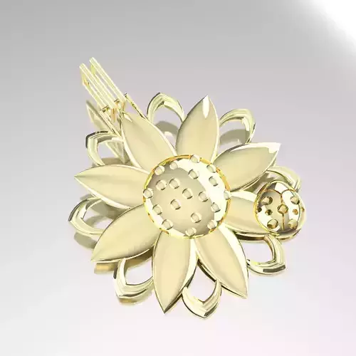 N1116 gold flower pendant