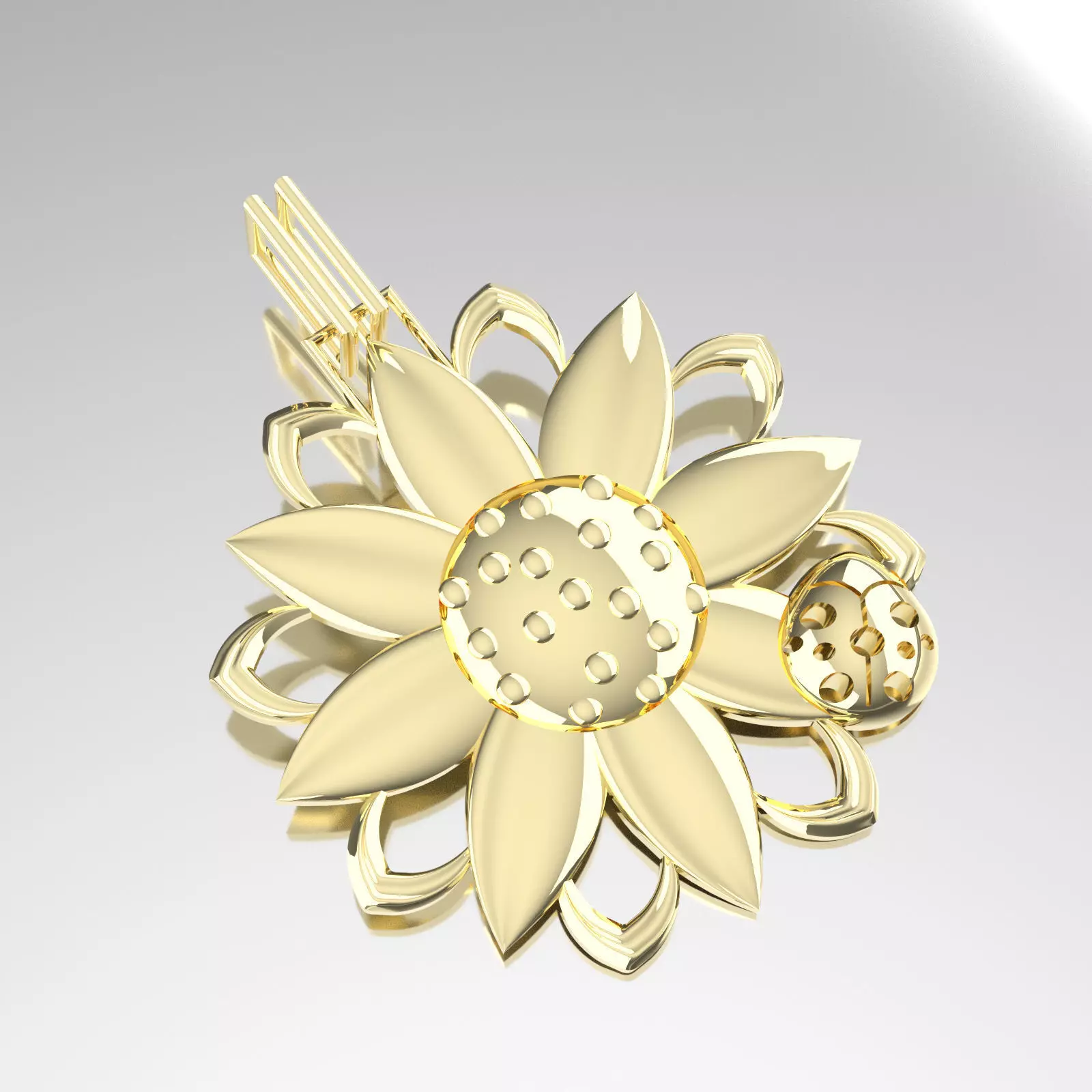 N1116 gold flower pendant 3D print model_0