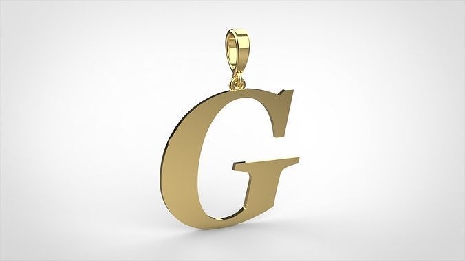 pendant alphabet georgia  G medium 3D print model
