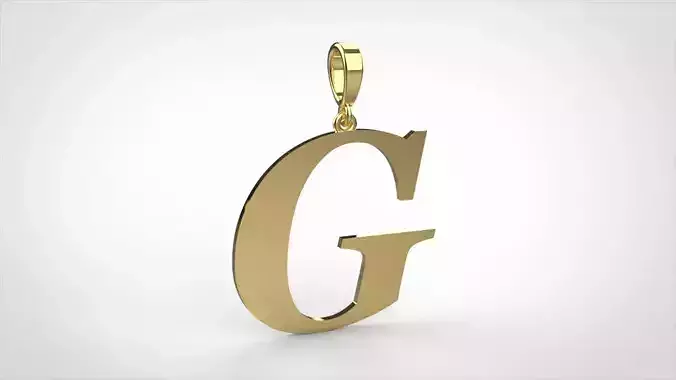 pendant alphabet georgia  G medium 3D print model