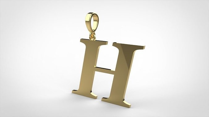 pendant alphabet georgia  H medium 3D print model