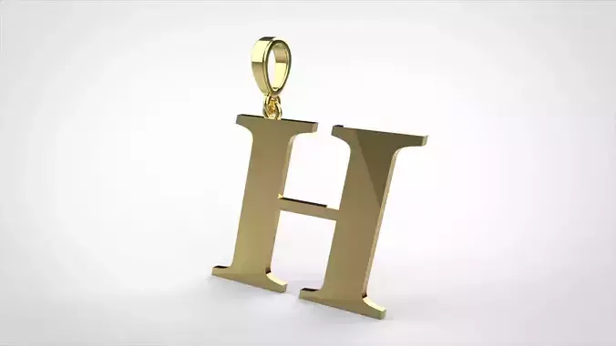 pendant alphabet georgia  H medium 3D print model