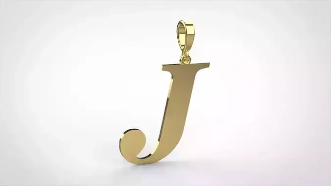 pendant alphabet georgia  J medium  3D print model