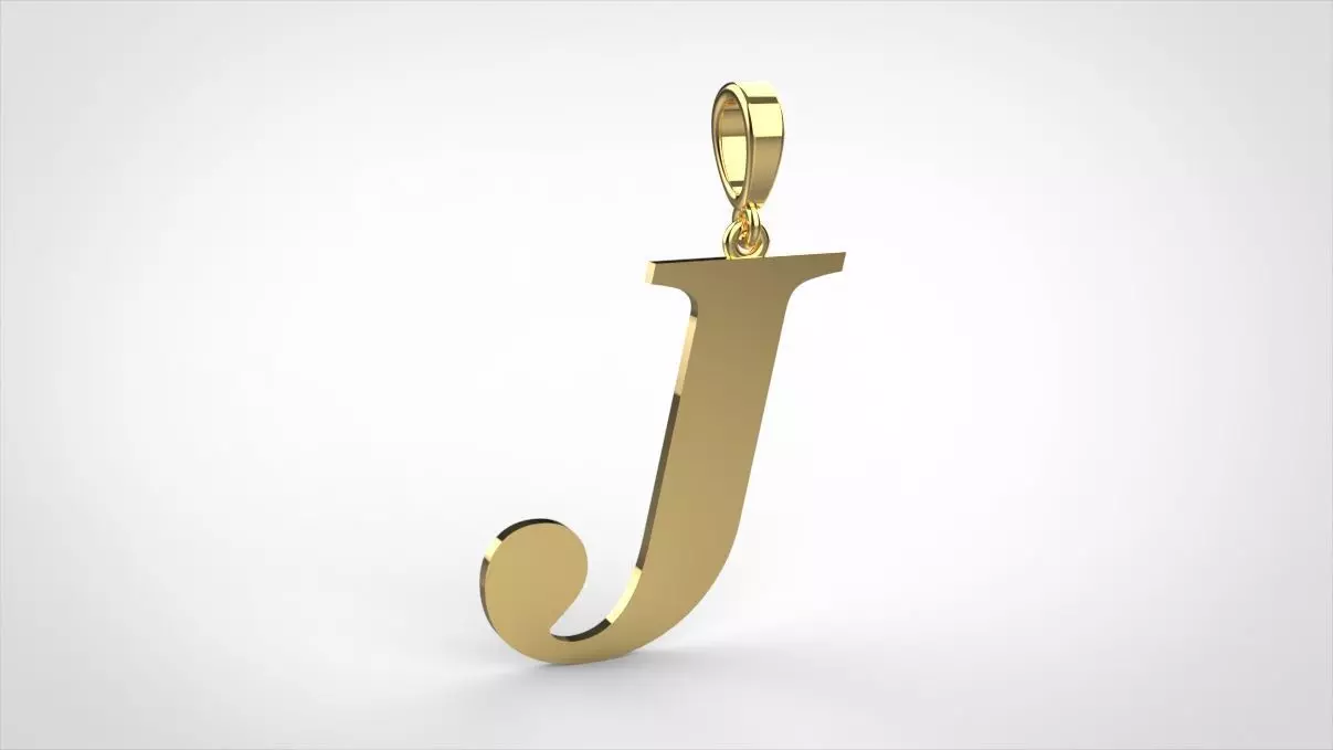 pendant alphabet georgia J medium 3D print model