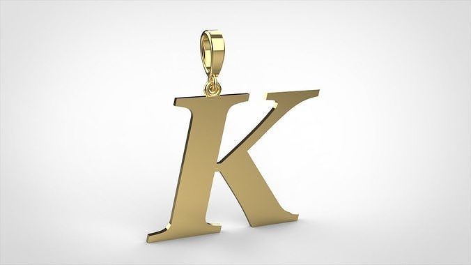 pendant alphabet georgia  K medium  3D print model