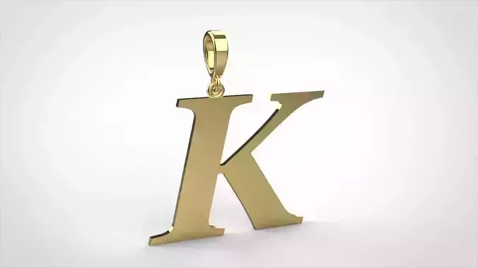 pendant alphabet georgia  K medium  3D print model