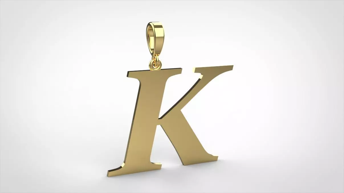pendant alphabet georgia K medium 3D print model