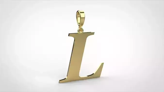  pendant alphabet georgia  L medium   3D print model