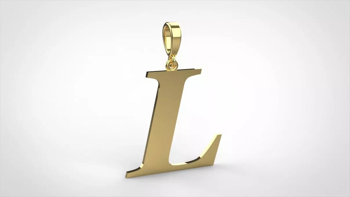 pendant alphabet georgia L medium 3D print model