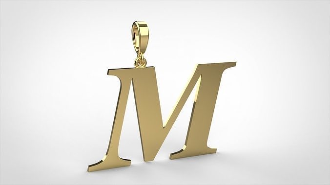 pendant alphabet georgia  M medium  3D print model