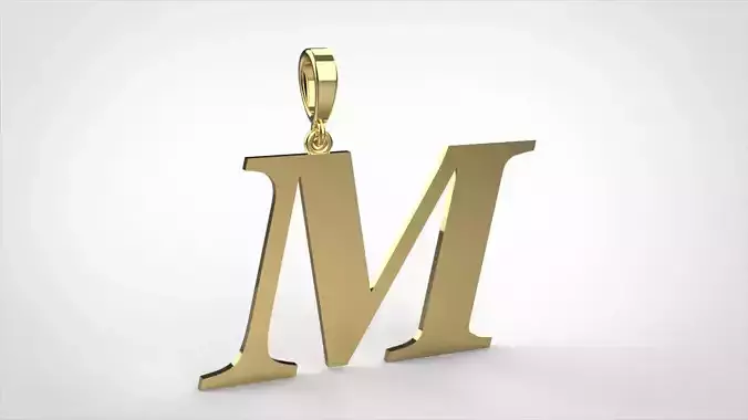 pendant alphabet georgia  M medium  3D print model