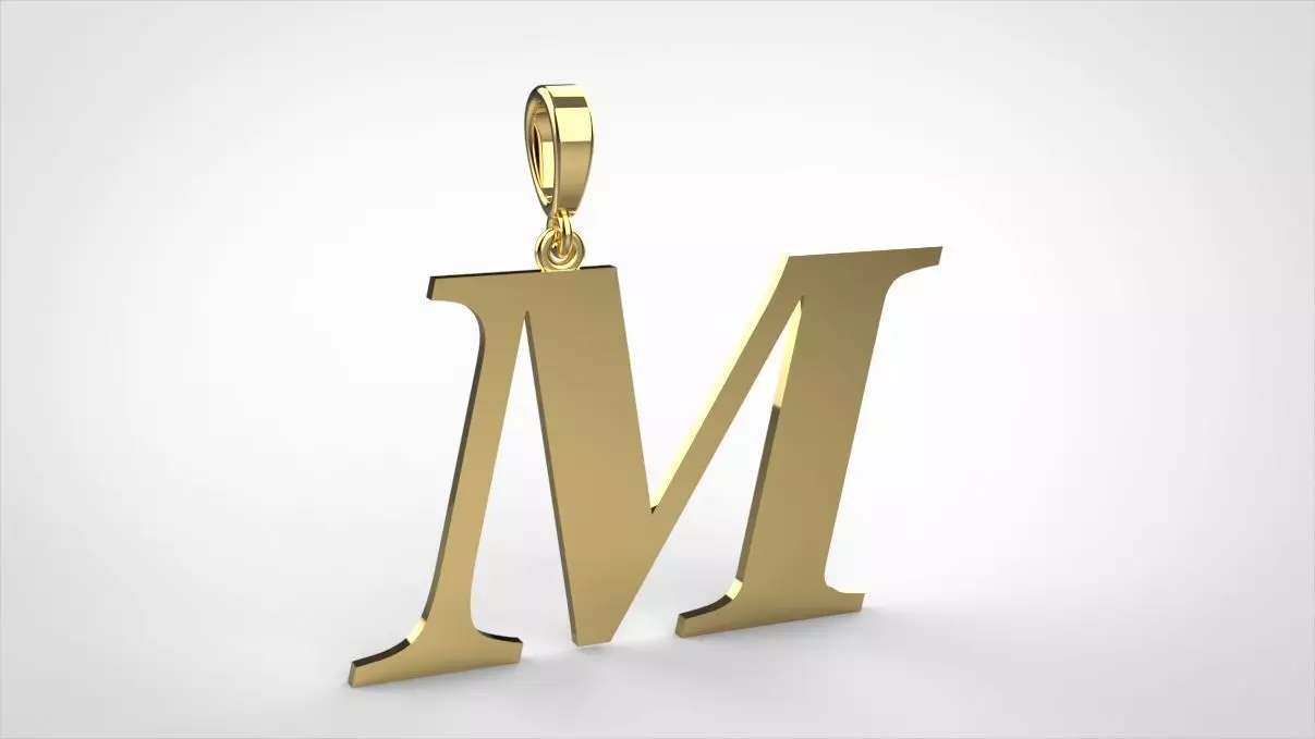 pendant alphabet georgia M medium 3D print model
