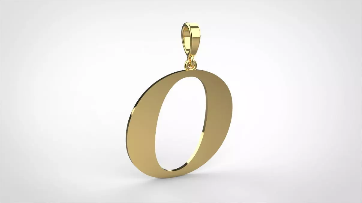 pendant alphabet georgia O medium 3D print model