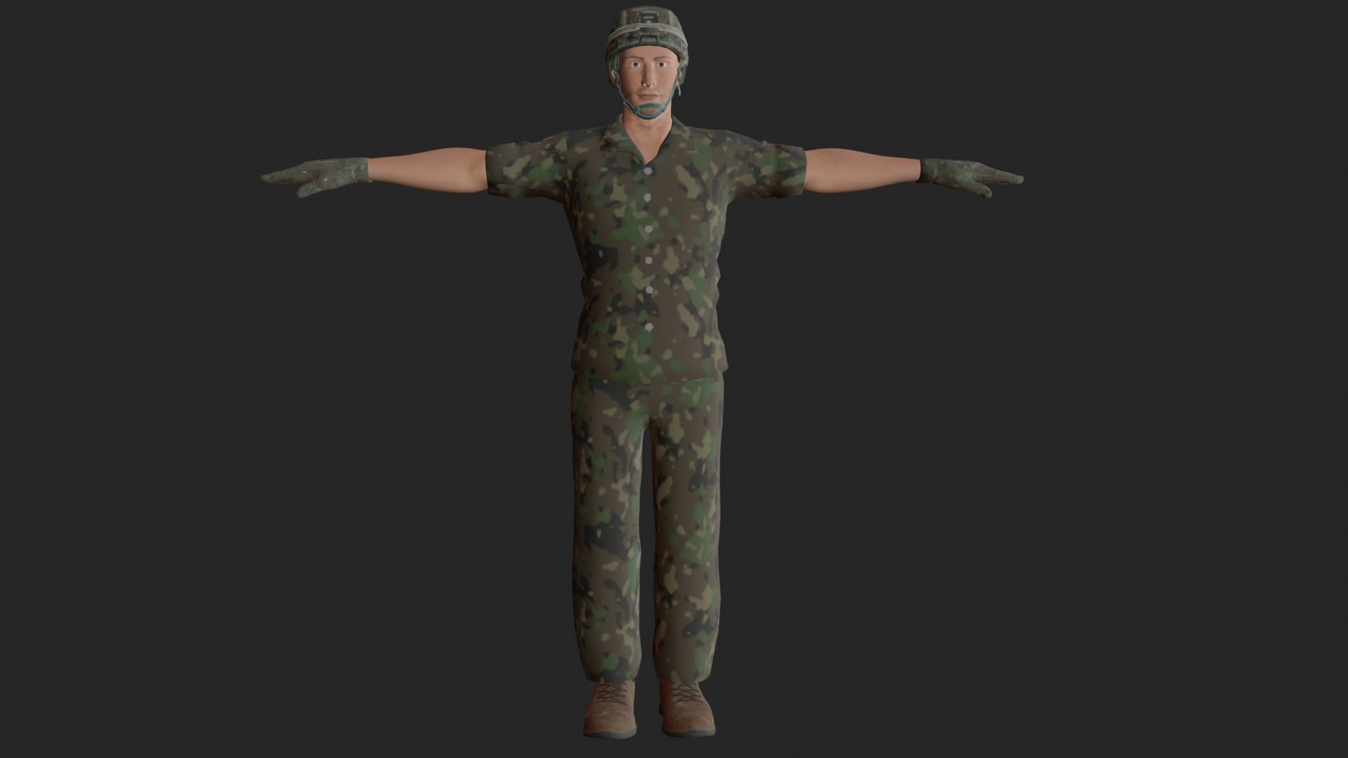 army man Soldier Low-poly 3D model_2