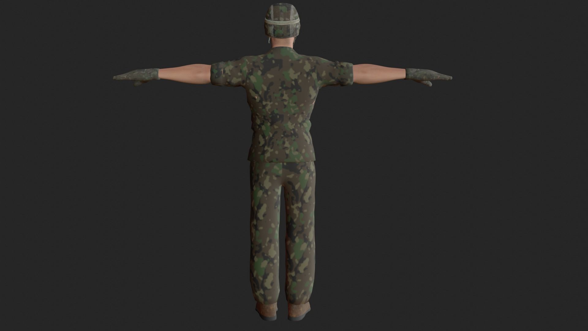 army man Soldier Low-poly 3D model_3