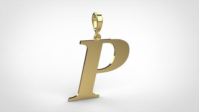  pendant alphabet georgia  P medium  3D print model