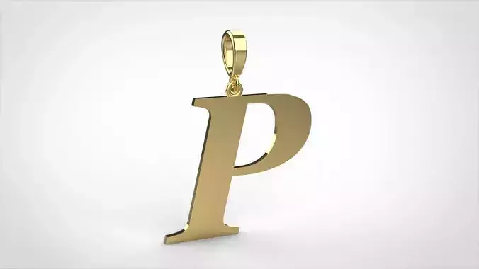  pendant alphabet georgia  P medium  3D print model