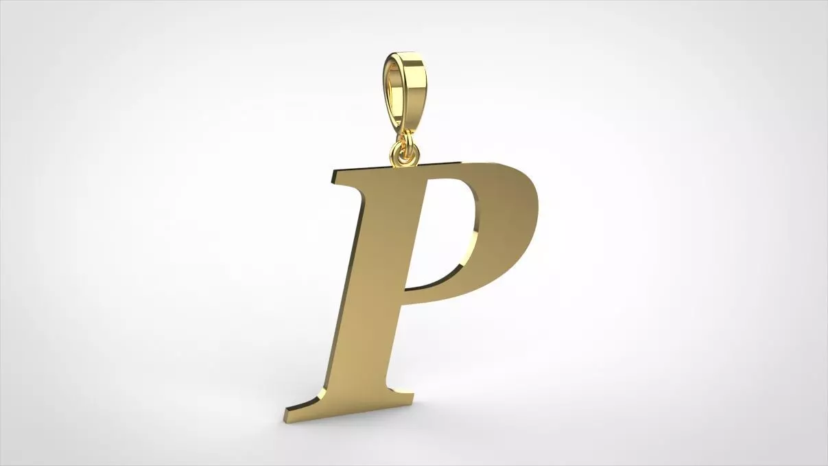 pendant alphabet georgia P medium 3D print model