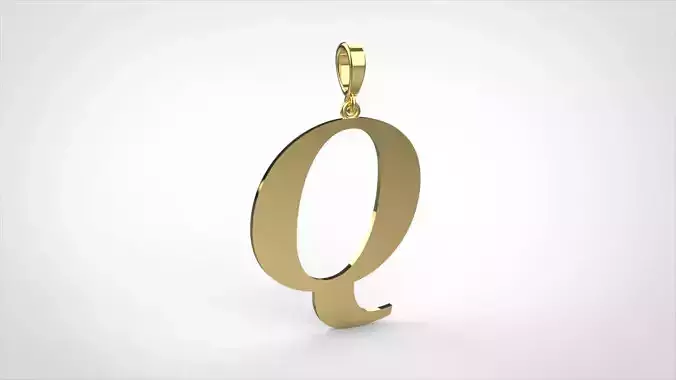 pendant alphabet georgia  Q medium  3D print model