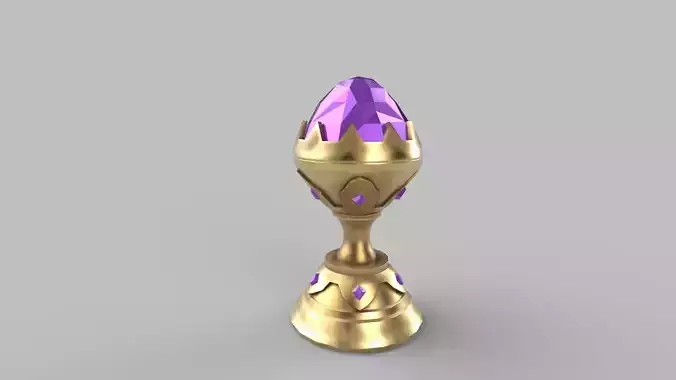 Trophy golden cup with crystals