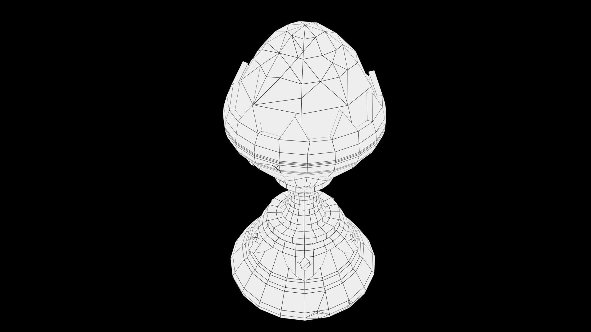 Trophy golden cup with crystals Low-poly 3D model_7