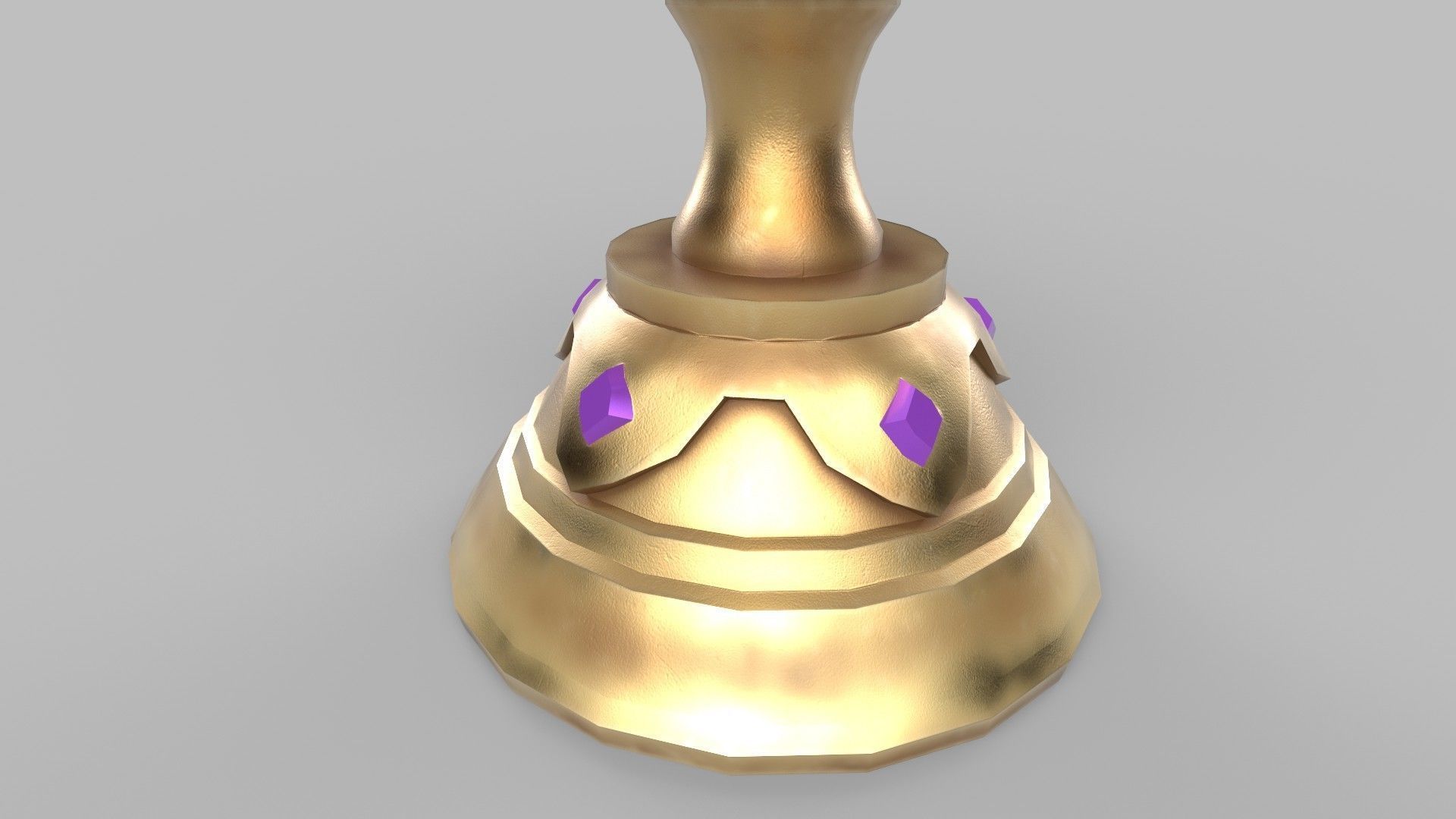 Trophy golden cup with crystals Low-poly 3D model_4