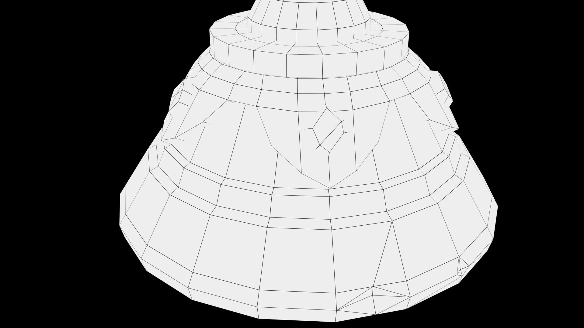 Trophy golden cup with crystals Low-poly 3D model_9