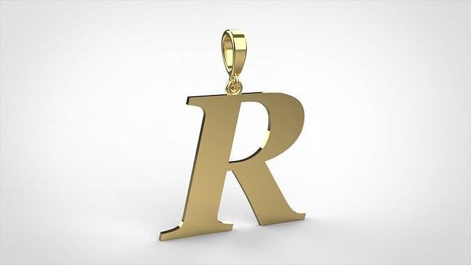  pendant alphabet georgia  R medium  3D print model
