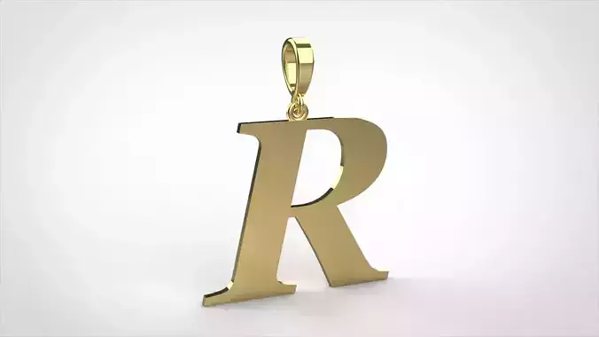  pendant alphabet georgia  R medium  3D print model