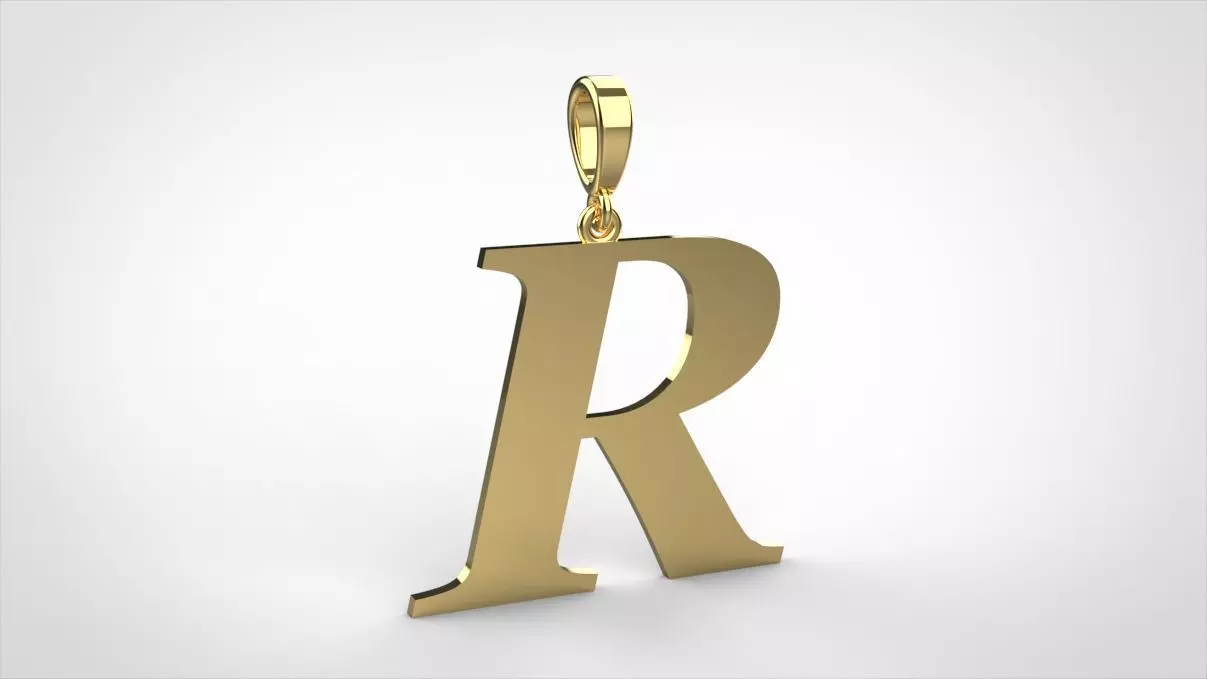 pendant alphabet georgia R medium 3D print model