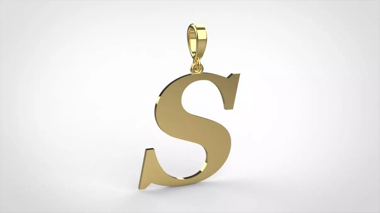 pendant alphabet georgia S medium 3D print model
