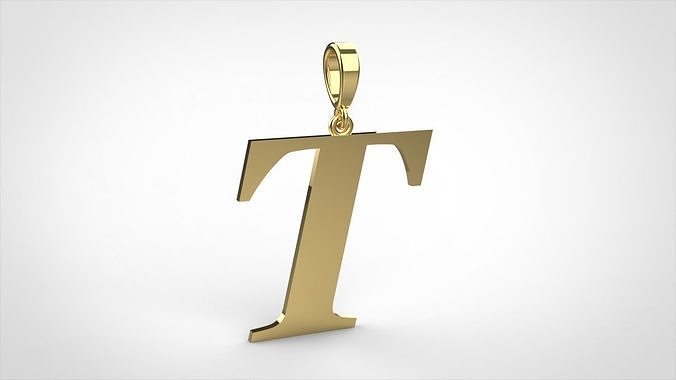 pendant alphabet georgia   T  medium 3D print model