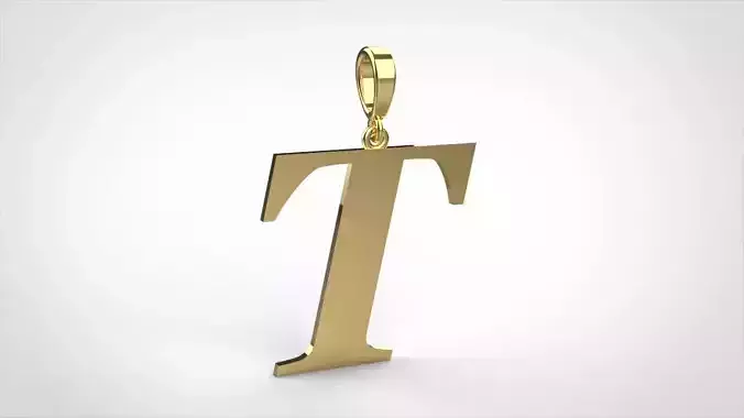 pendant alphabet georgia   T  medium 3D print model