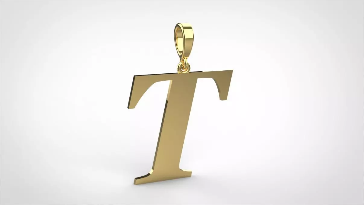 pendant alphabet georgia T medium 3D print model