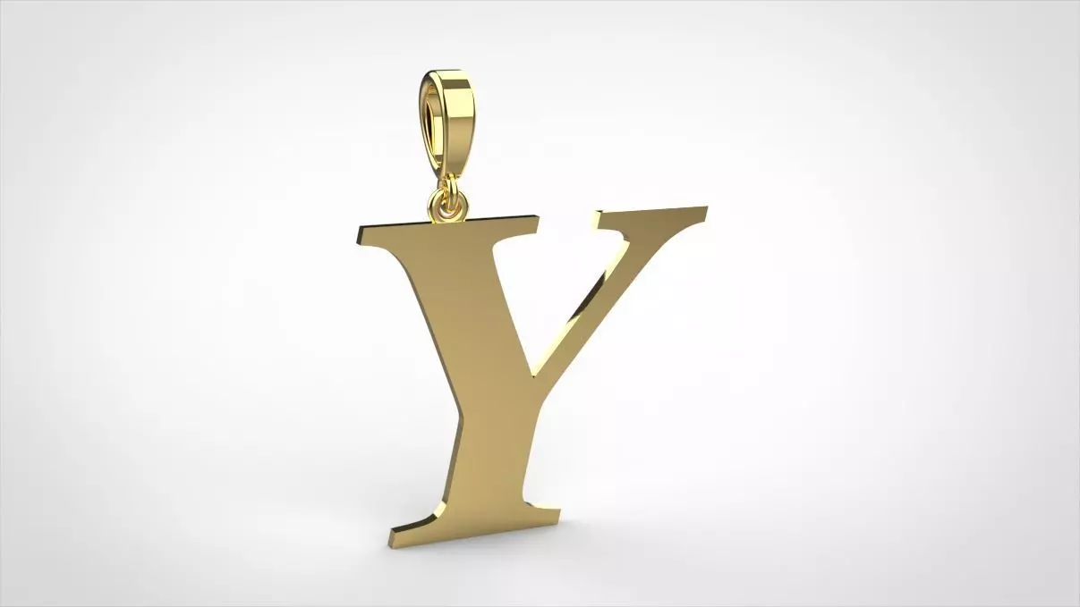 pendant alphabet georgia Y medium 3D print model