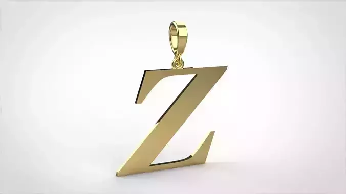 pendant alphabet georgia   Z medium  3D print model