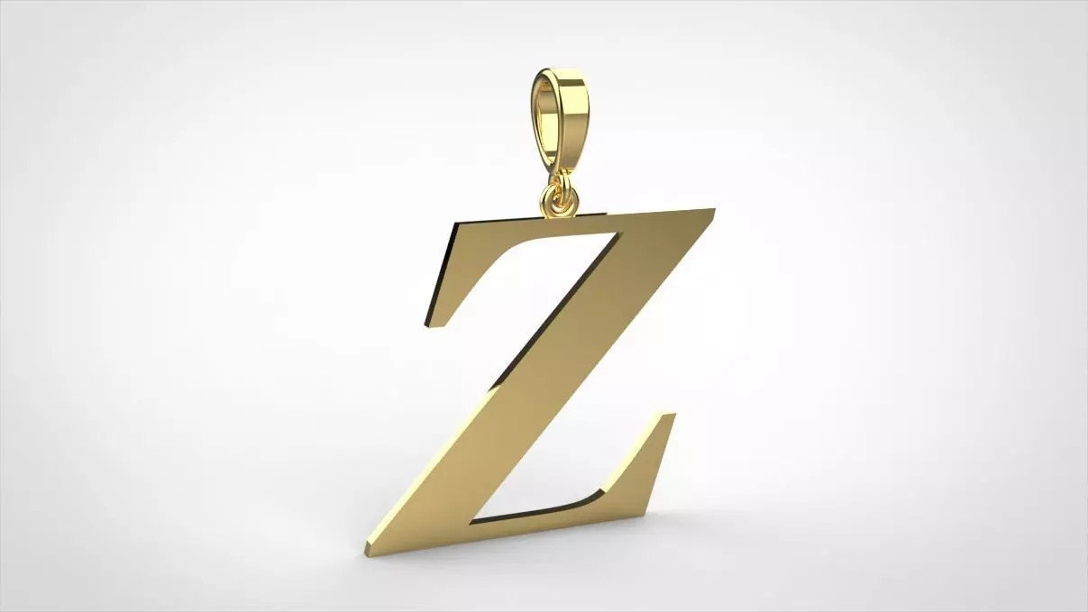 pendant alphabet georgia Z medium 3D print model