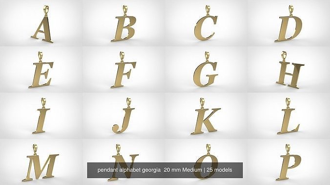 pendant alphabet georgia  20 mm Medium 3D Model Collection