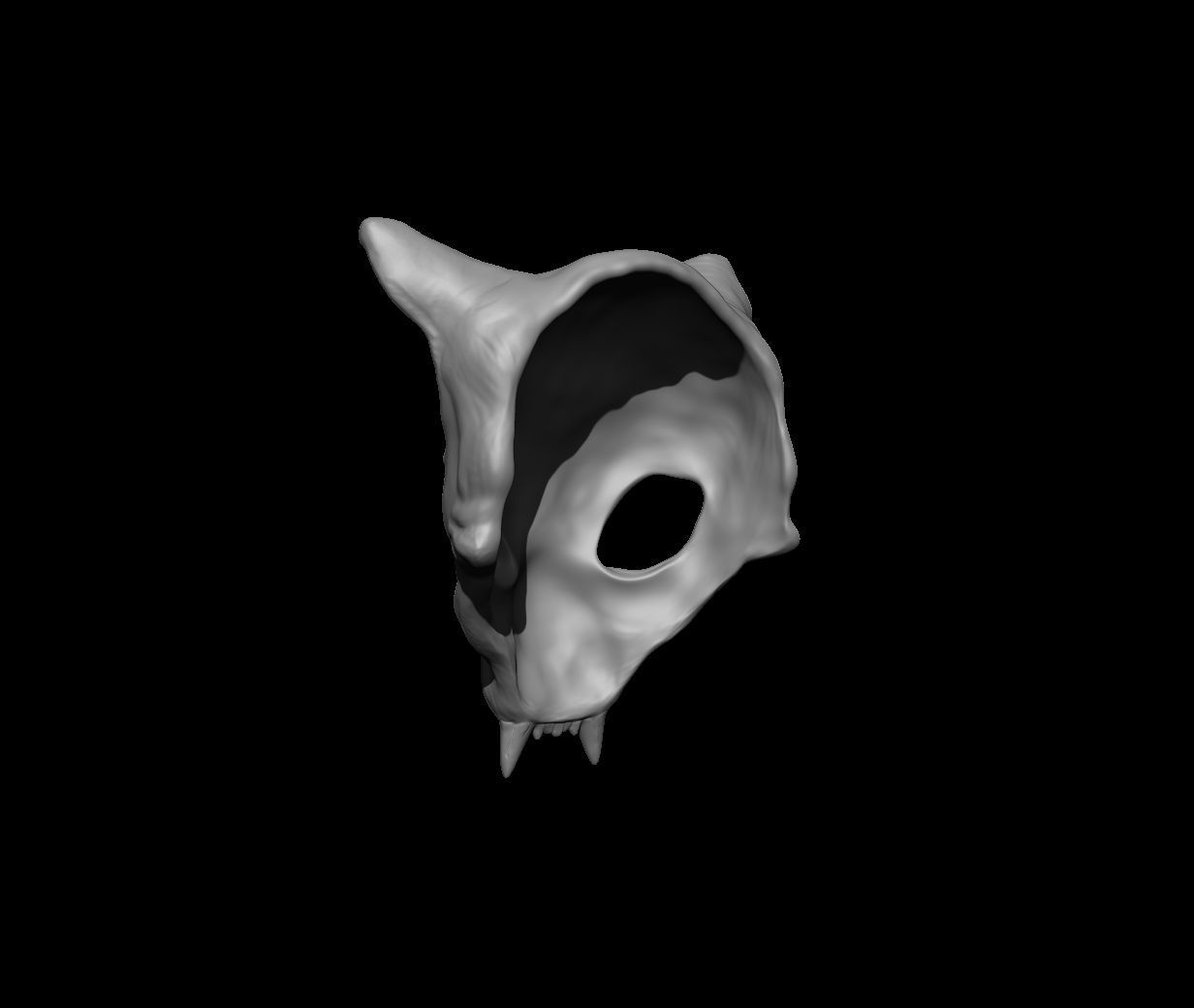 Cat Skull Mask Low-poly 3D model_33