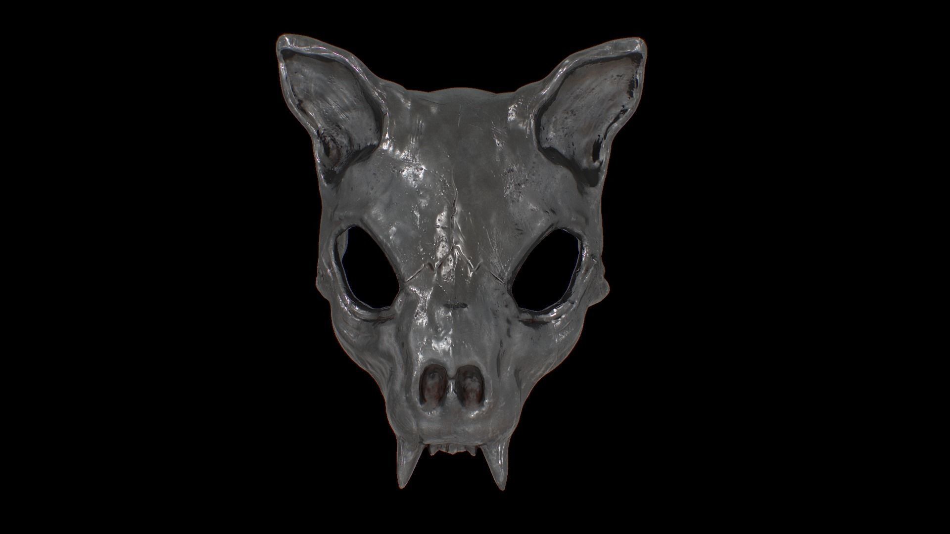 Cat Skull Mask Low-poly 3D model_13