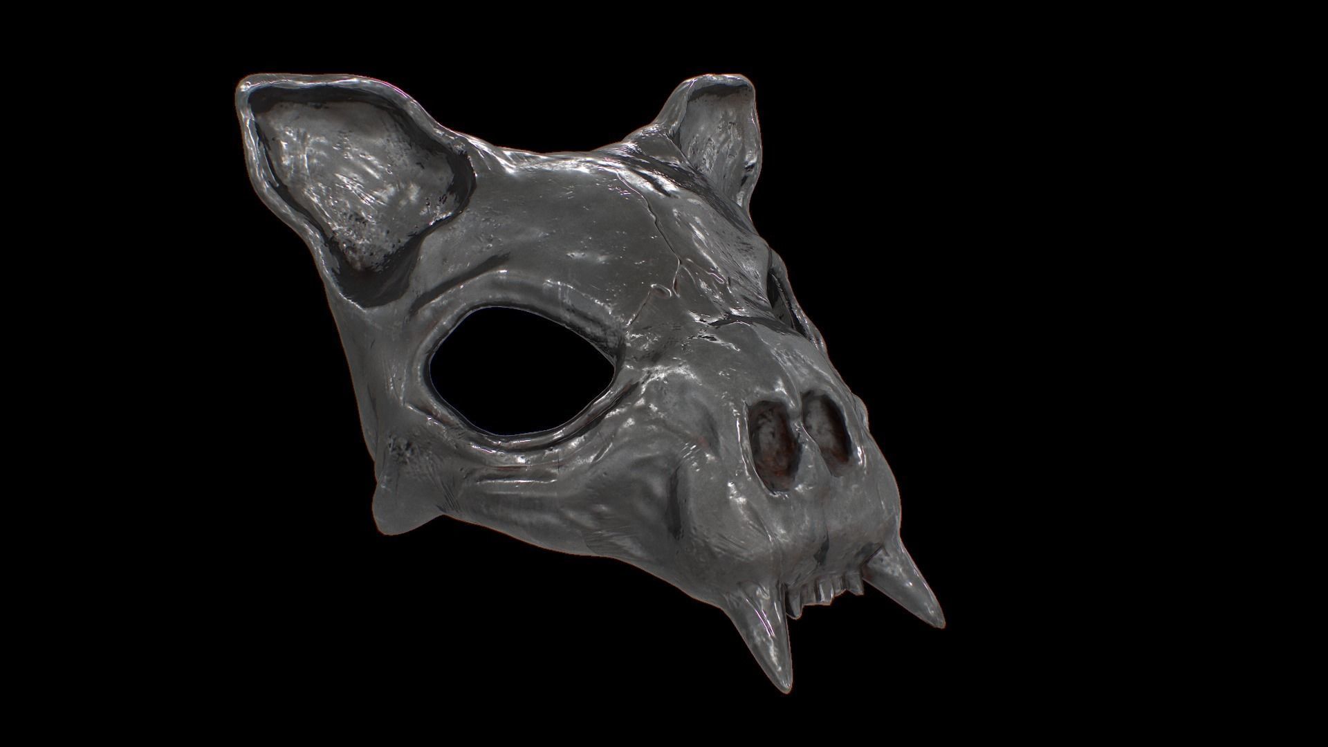 Cat Skull Mask Low-poly 3D model_14