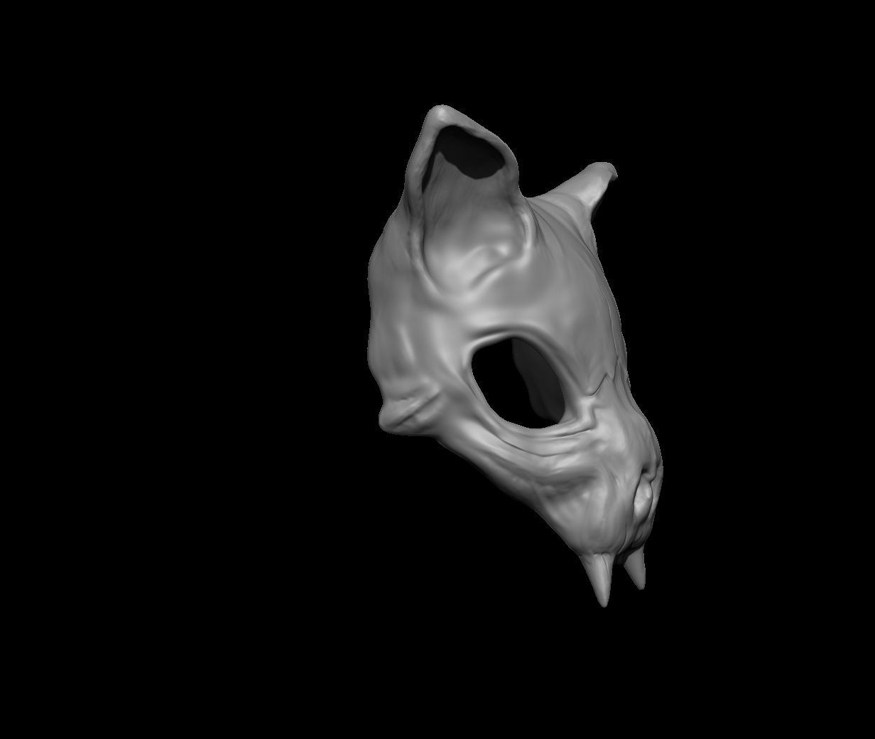 Cat Skull Mask Low-poly 3D model_48