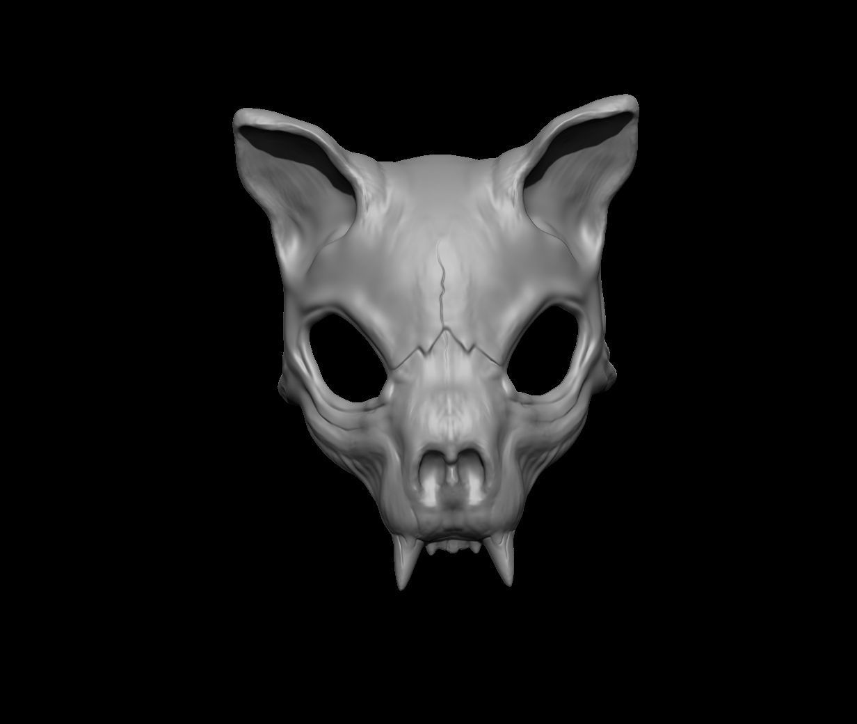 Cat Skull Mask Low-poly 3D model_50