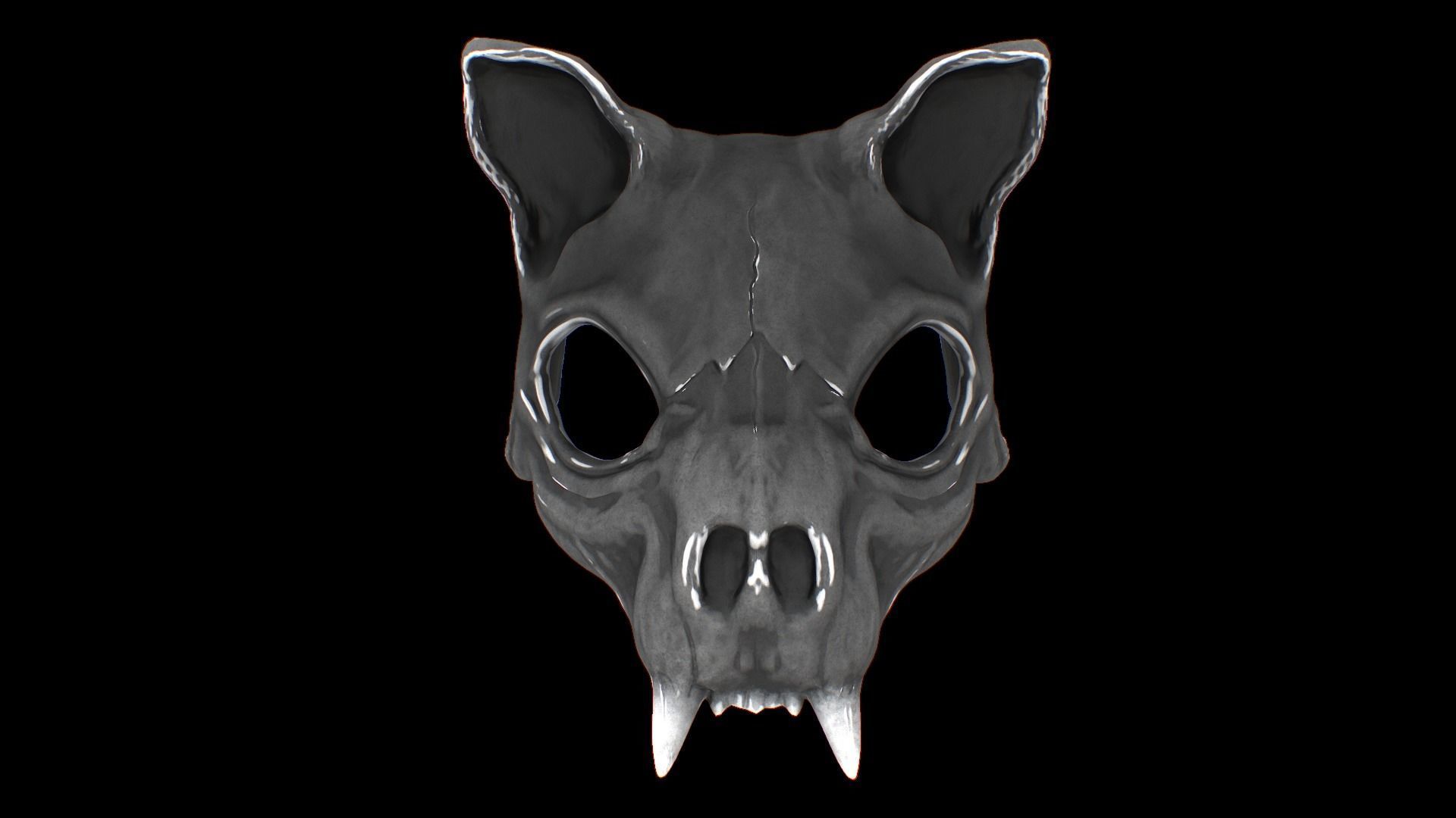 Cat Skull Mask Low-poly 3D model_21