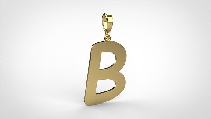 pendant alphabet comic sans  B small  3D print model