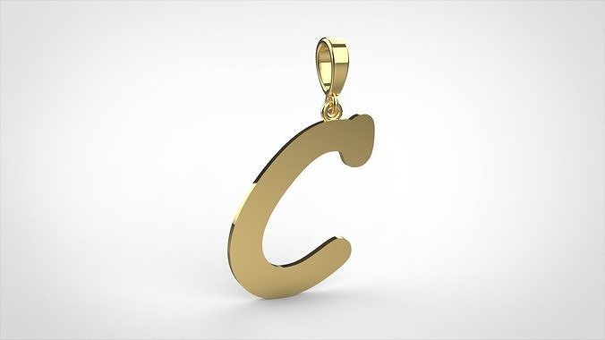 pendant alphabet comic sans  C small  3D print model