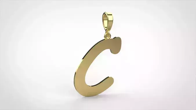 pendant alphabet comic sans  C small  3D print model