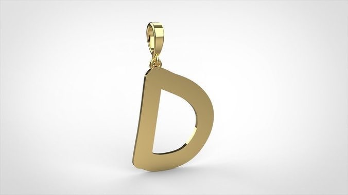 pendant alphabet comic sans  D small  3D print model