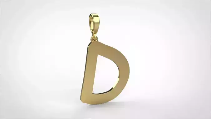 pendant alphabet comic sans  D small  3D print model