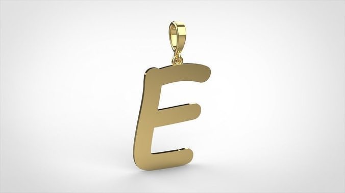 pendant alphabet comic sans  E small  3D print model